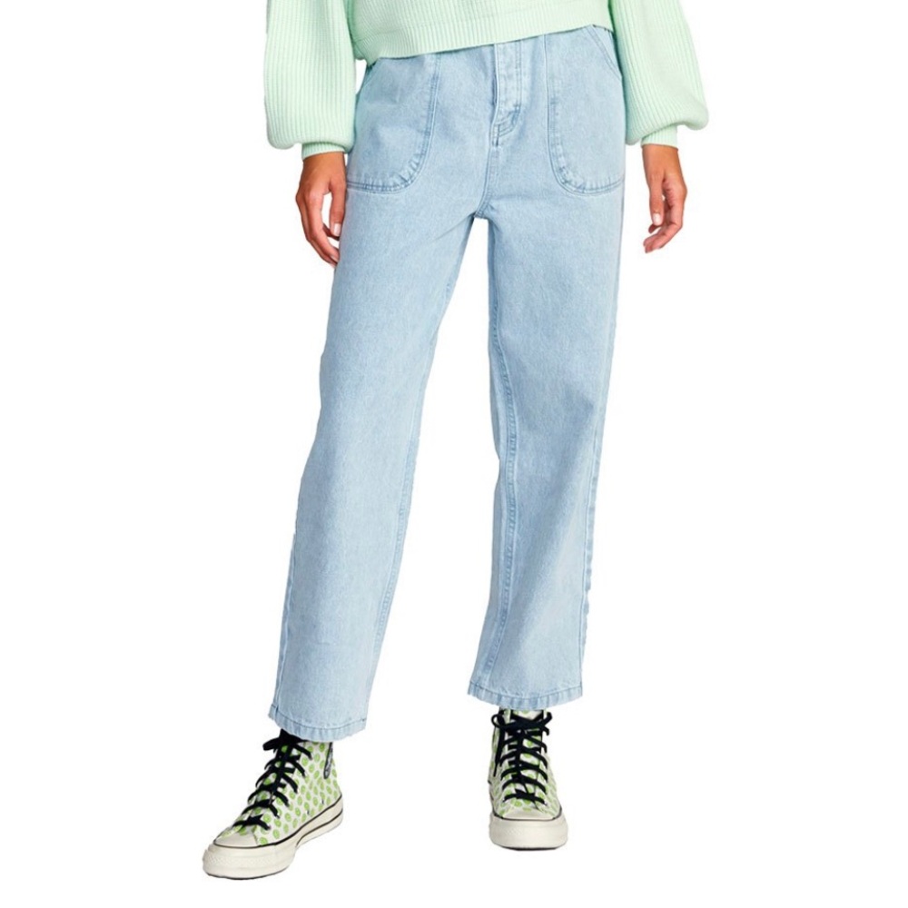 RVCA SCRUNCHIE DENIM PANTS Light Wash small